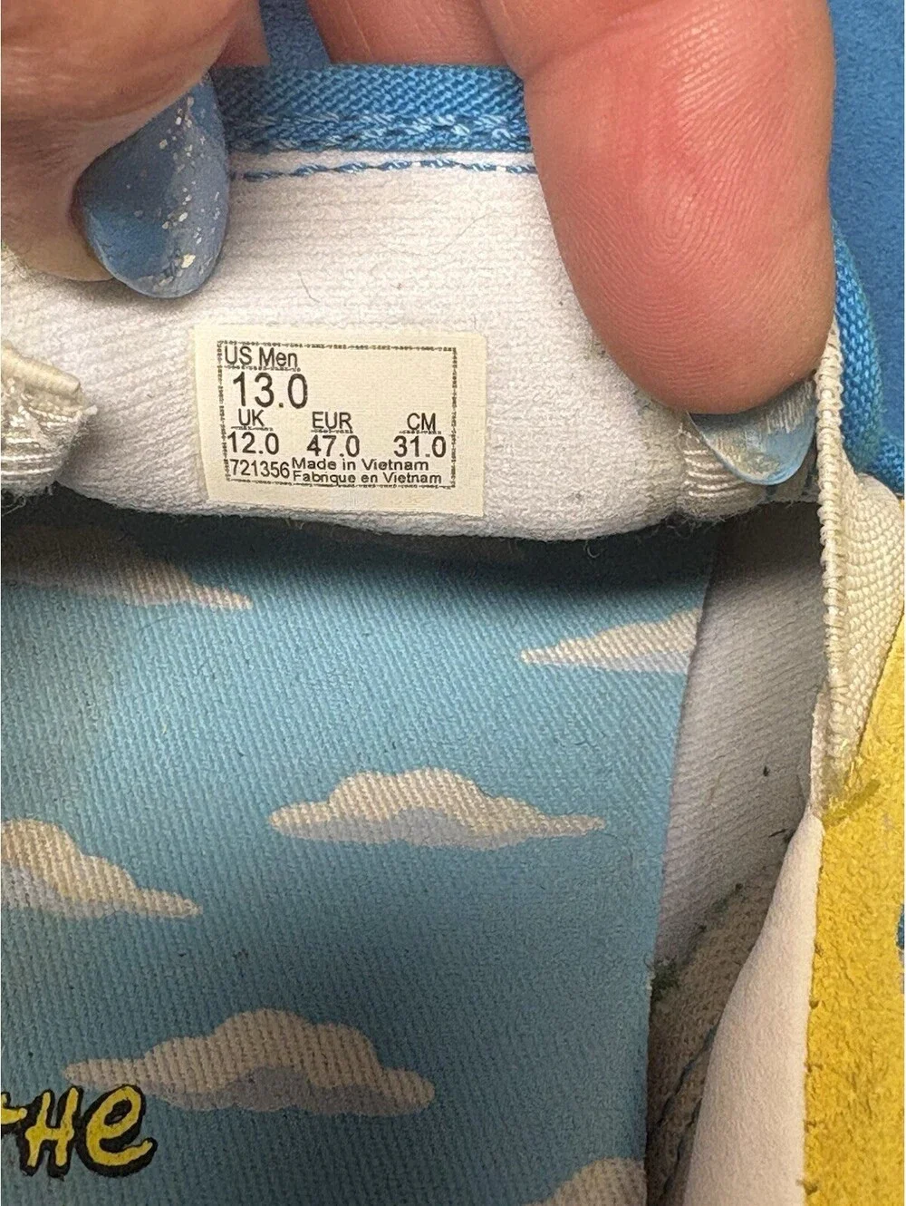 VANS X The Simpsons Blue-Yellow-Orange Bart Slip On Pro Size 13 M EUC
